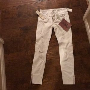 Indigo Rein White Ankle Jeans